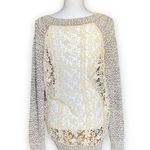 Vintage Havana  Popcorn Knit Crochet Back Sweater- Size Small Photo 5