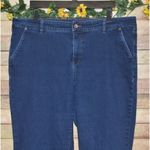 Lands' End Mid Rise Trouser Jeans Women Plus Size 18 Blue Stretch Denim 40X30 Photo 1