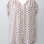 Pleione  Nordstrom Paisley Short Sleeve Blouse M Photo 0