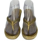 Coach Louann Gold Signature Logo Platform Wedge Sandals Women Size 8 Photo 7