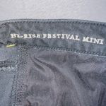 American Eagle Women's 8 Black Wash Denim Frayed Hem Hi Rise Festival Mini Skirt Photo 5