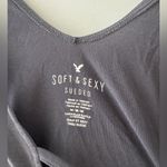 American Eagle  Gray Strappy Sueded Soft & Sexy Tank Top Photo 2