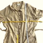 Womens XL Romper Shorts Linen Jumpsuit Classic Resort Elegant Preppy Boho Cruise Tan Photo 11
