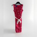 TORI RICHARD Honolulu Hawaiian Red White Flower Cotton Dress w wrap belt sz 4 Photo 1