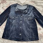 ZARA NWT denim print navy blue long sleeve top blouse, size S unique boho Photo 9