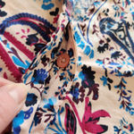 Basic Editions Paisley Boho 3/4 Sleeve Button Down Dress Shirt Work Wear Sz XL Blue Photo 5