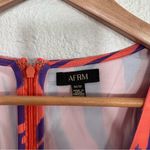 AFRM Portia Orange Zebra Long Sleeve Midi Dress Size Medium Purple Photo 5