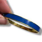 Vintage Monet Womens Bangle Bracelet Slip On Blue Gold Fashion Jewelry Photo 3
