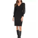 Karen Kane Long Sleeve A-Line Dress XS Black Lace Detail NEW Photo 2