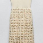 ZARA  NWT combination mixed contrast midi dress crochet detailed skirt tank style Photo 0