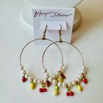Betsey Johnson NWT ⚜️♥️⚜️ Forbidden Fruit Hoops Multicolor Hoop Earrings Photo 3