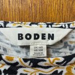 Boden Knot Front Jersey Short Sleeve Mini Dress Floral Marigold Black 10 Yellow Photo 6