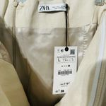 ZARA Bloggers Favorite Beige Strapless Belted Linen Blend Luxury Summer Top Sz L Photo 11