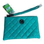 Badgley Mischka Studio  Green Diamond Quilted Vegan Leather Clutch‎ Wristlet NWT Photo 0