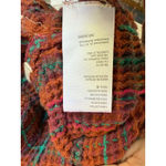 BDG  Urban Outfitters Plaid Waffle Knit Button Down Shirt Orange Teal Size Small Photo 4