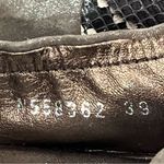 AGL Shimmer Taupe Leather Ballet Flats with Snake Print Cap 39 Brown Size 9 Photo 1