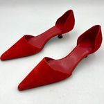 KHAITE Seville Suede d’Orsay Heels Red Pointy Toe Kitten Photo 0
