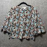 Madison Grey Floral Print Blouse Kimono Sleeve Top Lightweight Size Small‎ Blue Photo 1