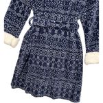 New Ulta Beauty Robe Womens S M Blue White Sherpa Belted Fleece Fair Isle Cozy Photo 8