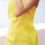 Anthropologie  Ipanema Sun Dress by Edme & Esyllte Chartreuse Embroidered Cotton Photo 0