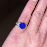 Brilliant Blue & CZ Diamond Pinky Ring from Thailand (hallmarked) Gold Size 6 Photo 1