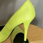 ZARA  Neon Yellow Fabric With Subtle Shimmer Pumps Size 40 Photo 5