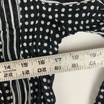 Robbie Bee  size medium Black White Polka Dot Striped Blouse bell sleeve Photo 7