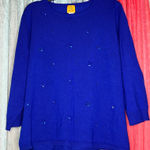 Ruby Rd. Royal Blue Embellished Sweater Size 3X Photo 0