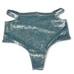 Aerie  Velour High-Cut Bikini Bottoms Blue Size L NWT Photo 1