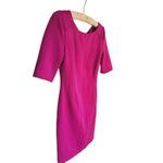 LDT Quiet Luxury 3/4 Sleeve Sheath Dress Size 0 Pink Fuschia Career Barbie Event Photo 4