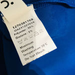 Commense Women's Satin Rose Decor Asymmetrical‎ Open Back Maxi Dress Blue Small Photo 8