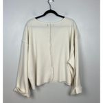 Urban Outfitters Jax Oversized Boxy Top Cream Ribbed Inside Out Pullover Size XL Photo 7