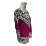 Pink Owl  Geometric Tribal Blouse
Multicolor 3/4 Sleeve Scoop Neck Top size M Photo 1