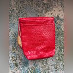 Vintage red faux crocodile beaded shoulder strap pouch purse Photo 6