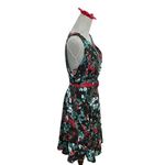 Elle Women's  Aqua Floral
Print Pleated Fit & Flare Dress
Size M Photo 2