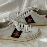 Gucci Ace Embroidered Sneakers White Leather Web Stripe Bee Green Red Size 5.5 Photo 6
