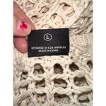 Miou Muse Crochet Knit Top Womens Large Oversized Beige Bohemian Summer Tan Photo 5