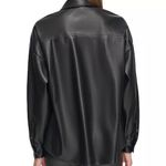 DKNY  Jeans Women's Zip-Front Faux-Leather Long-Sleeve Shirt Photo 1