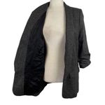 ZARA  Gathered Sleeve Gray Tuxedo Oversized Blazer Size Large Wool Blend Photo 9