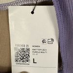 Forever 21 NWT  Crop Top Womes L Pastel Purple Ribbed Patchwork Colorblock Retro Photo 5
