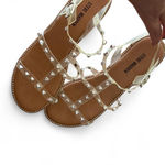 Steve Madden Studded Flat Sandals Women's Size 5 Clear Punk Stud Photo 1