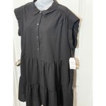 Time and Tru Black Textured Tiered Button Front Shirt Dress Womens XXXL 22 3XL Size undefined Photo 8