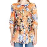 NWT Aratta Women's Claudine Agness Embroidered Tunic Blouse Top Size Medium Orange Photo 0