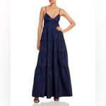 STAUD NWT Ripley Tiered Maxi Dress Navy Blue Size XS Photo 1