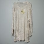 Diane Von Furstenberg  Size 3X  Sheer Metallic Cable Knit Sweater Top Lagenlook Photo 1