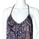 Lucky Brand Dress Womens Small Blue Red Paisley Print Midi Bohemian Festival Photo 3
