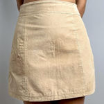 Y2K Cream Leather Mini Skirt Tan Size M Photo 0