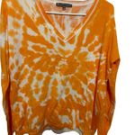 Elliot Lauren orange and white long sleeve light weight sweater size xs Photo 0