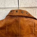 BLUR Italian Leather Distressed Blazer Jacket IT 44 / US 4 Tan Photo 14