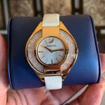 Swavorski Authentic SWAROVSKI Crystalline sporty gold stainless steel leather strap watch Photo 9